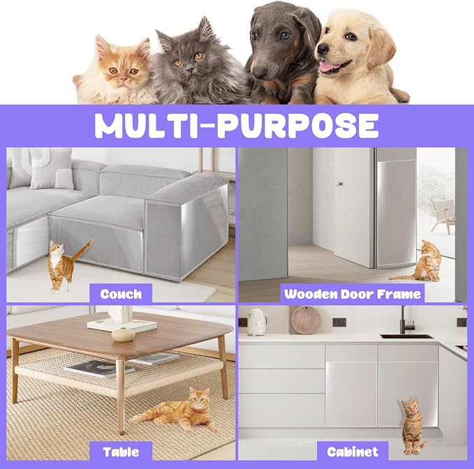 JINVOGREEN Large Cat Scratch Furniture Protector, 18 Pcs Clear Anti Cat Scratch Protector, Self-Adhesive Furniture Cat Scratch Protector, 17in (Pack of 2) - Image 8
