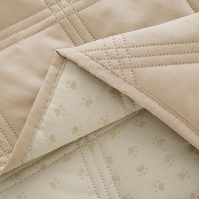 Ameritex Waterproof Dog Bed Cover Pet Blanket with Anti-Slip Back for Furniture Bed Couch Sofa (40x50 Inch (Pack of 1), Beige) - Image 3