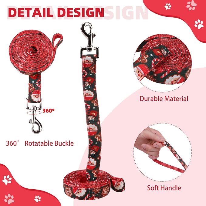 KOOLTAIL Christmas Dog Harness for Small Medium Dogs,Dog Harness and Leash Set, Step in No Pull Soft Mesh Padded Adjustable and Reflective Pet Vest Harness Puppy, Extra Harness for XS S Dogs, M - Image 3
