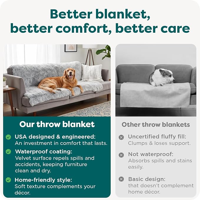 Furhaven Waterproof Throw Blanket for Dogs & Indoor Cats, Washable - Shaggy Plush Calming Long Faux Fur & Velvet Dog Blanket - Mist Gray, Large - Image 9