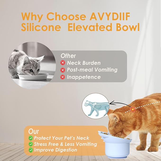 Elevated Cat Bowl, Silicone Kitten Bowls for Food and Water, Wide Shallow Cat Food Dish, Whisker Fatigue, Lead & Cadmium Free, Great Height for Pets (Pink) - Image 3