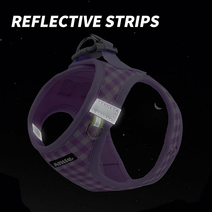 AIITLE Step in Small Dog Harness and Leash Set, Puppy Pet Vest, Purple XS | Breathable Mesh, Adjustable Fit, No-Pull Reflective Design, Escape Proof, for Small-Medium Dogs, Outdoor Walking, Running - Image 4