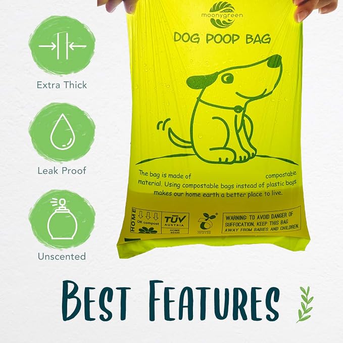 60 Count Compostable Dog Poop Bags, Extra Thick, Leak Proof, Unscented, Eco-Friendly, 9 x 13 Inches - Image 4