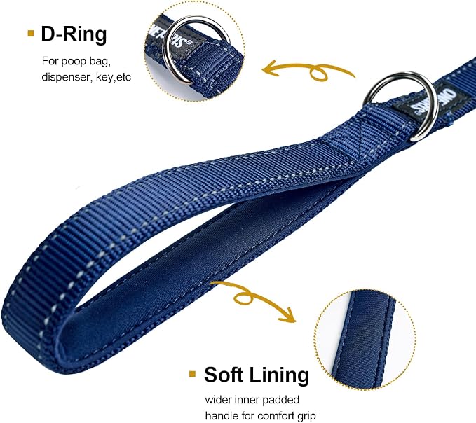 OneTigris No-Pull Dog Leash with Handle for Medium Large Dogs(Blue, 4FT) | Durable lead built for training & daily walks. Ideal drag line for strong pullers and large breeds like bully dogs. - Image 5