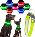 Visinite Light Up Dog Collar, Reflective LED Dog Collar, Adjustable Lighted Dog Collars Rechargeable Waterproof, Bright Dog Glow Collar for Pet Safety at Night Walking, Fit Large Medium Dogs by Visinite