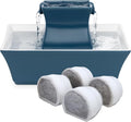 PetSafe Drinkwell Pagoda Ceramic Fountain, 70 oz, 4-Pack Carbon Filters | 2 Falling Water Streams Encourage Hydration, Cat & Small Dog Water Fountain, 4-Pack Carbon Filters by PetSafe