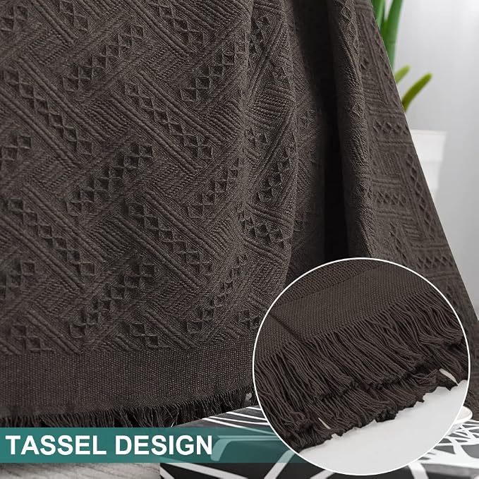 MYSKY HOME Couch Cover Chocolate Sofa Covers for 2 Cushion Couch Geometrical Sectional Couch Cover Living Room Sofa Throws Sofa Slipcovers for Pets, Kids (X-Large, 91" x 118", Chocolate) - Image 4