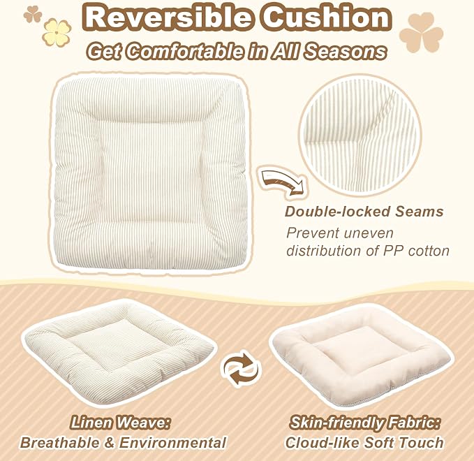 Indoor Dog House with Frame,Cute Dog Tent Bed with Cover Cave,Beige | Breathable,Washable,and Foldable House, Suitable for 8-16 Lb Puppy and Cats, Medium (17"×17"×17"),Inside Dog House - Image 6