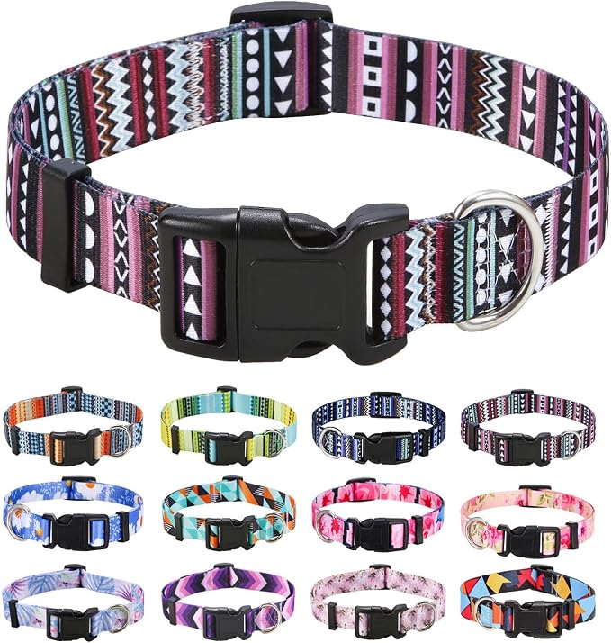 Mihqy Dog Collar for Large Dogs, Fashion Design, Bohemian Purple,L | Neck Fit 14.9"-24.8", Multiple Patterns，4 Sizes for Small Medium Large Dogs, Comfortable for Walks and Outdoor Hikes by Mihqy