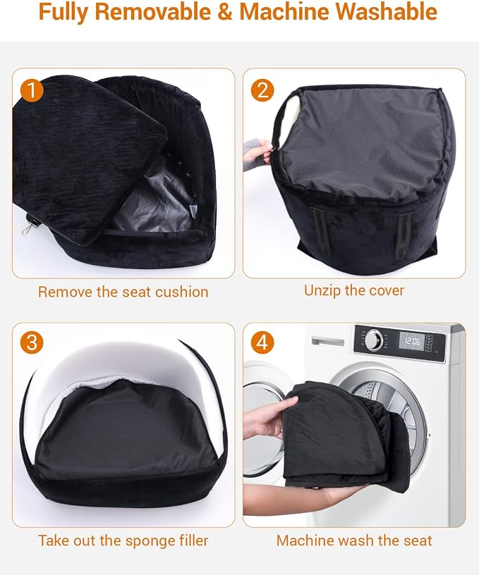 NUPIDA Dog Booster Car Seat with Extend Backrest for Small Medium Pet | Easy Install, Up to 30 lbs, Washable Removable Cover, Non-Slip Bottom, Large Storage Pockets, 2 Safety Leashes - Image 7