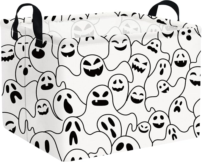 Halloween Ghost thriller basket,Empty Halloween basket,Horror and thriller decor,Trick or Treat Box for Boys and Girls,Horror decor(Ghost) by FXOCSHE