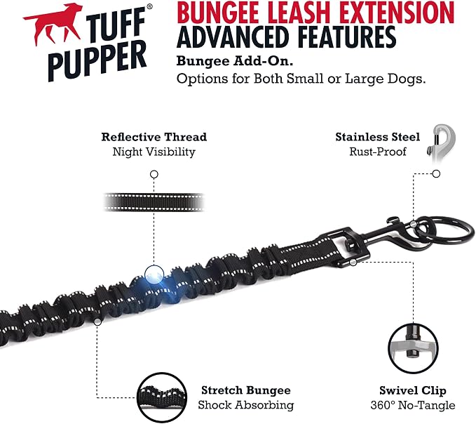 Add-On Accessory Large Size Bungee Leash Extension | Extends Hands Free Leashes by Two Feet | Requires Purchase of Hands Free Bungee Leash for Large Dogs Sold Separately - Image 2