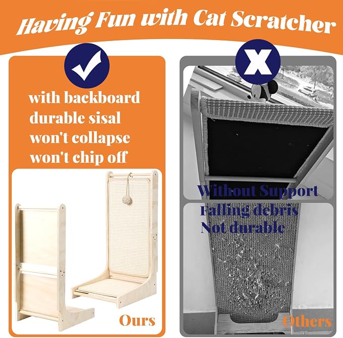 L-Shaped Cat Scratcher Pad for Indoor Cats - Sisal Scratching Board, Furniture Protector, and Scratch Post - Image 7