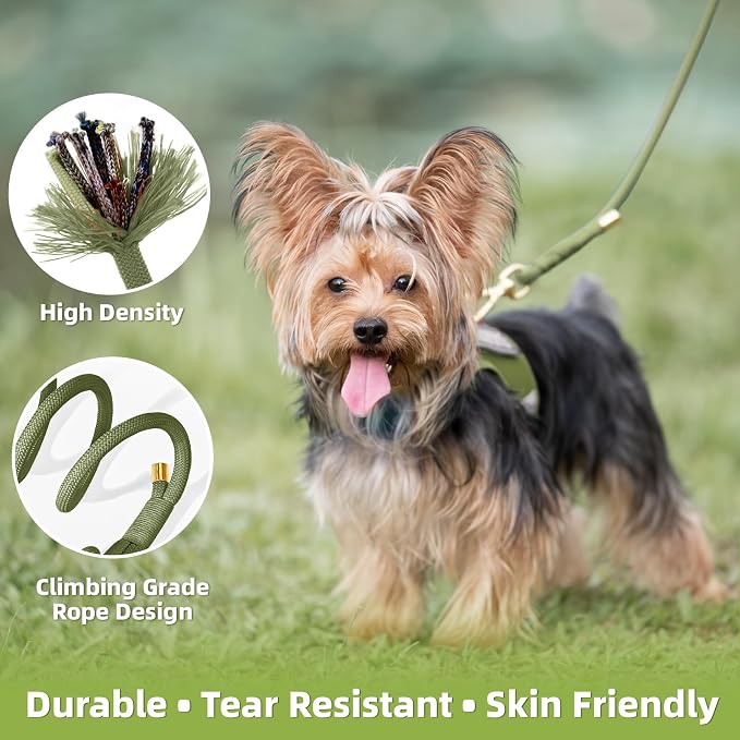 5FT Dog Leash 5/16 inch Puppy Cat Rope Lead | Misty Green, with Anti-tangle Swivel Clip, Comfortable Non-slip Grip Handle, Ideal for Daily Walks, for Small Medium Dogs - Image 4