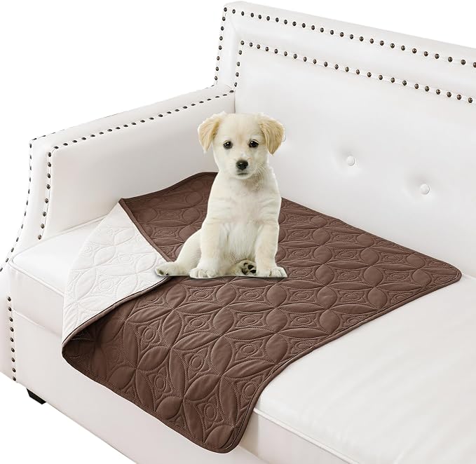 Waterproof Couch Cover for Dogs - Washable Pets Furniture Protector | TPU Leak-Proof Liner, Lightweight & Reversible, Fits Chair, Sofa, Bed, 30" x 30" , Chocolate/Cream by TuffeelHome