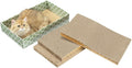 MECOOL Cat Scratching Board，3PC Scratch Pad with Box，Reversible Corrugated Scratcher Cardboard and Lounge Bed for Indoor Cats, Catnip by MECOOL