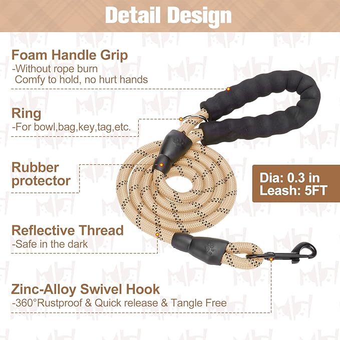 BEAUTYZOO Small Dog Harness and Leash Set, No Pull Puppy Pet Vest- Beige,XS | Step-in Easy On/Off, All Season Breathable Mesh,Escape-Proof Hook & Loop,Lightweight Reflective,No Choke,Easy Walking Control - Image 5