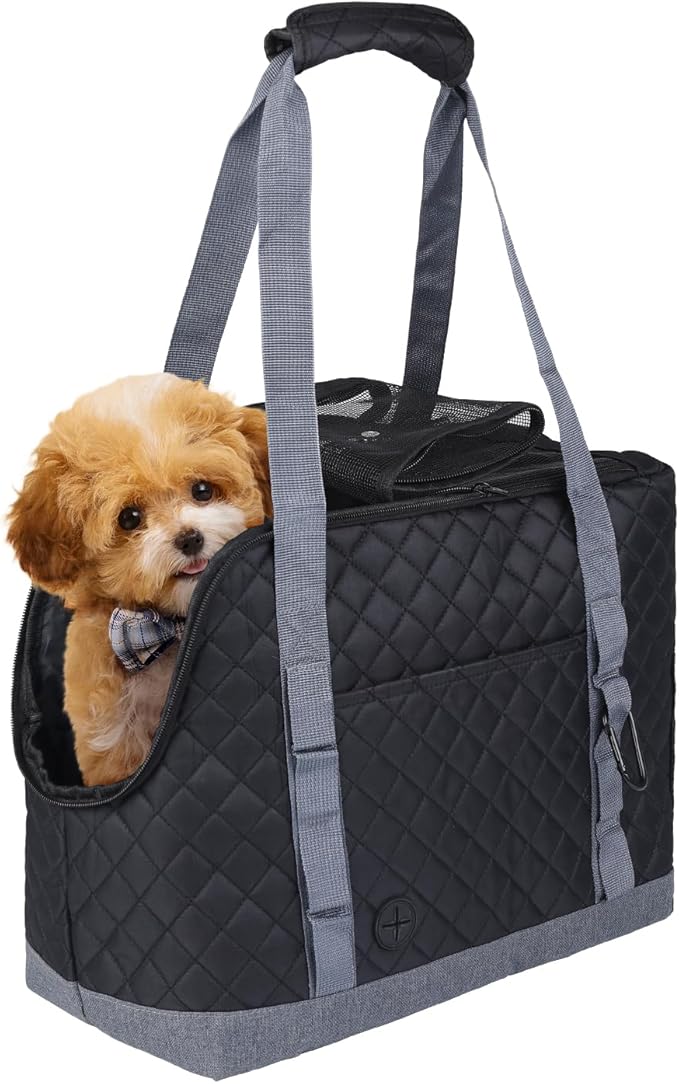 Dog Purse Carrier for Small Dogs, Soft Sided Pet Carrier with Pockets, Foldable Dog Carrier Purse for Puppy, Rabbit, Cat, Washable Breathable Pet Carrier, Dog Carrier Bag for Outdoor Shopping Travel by Homsunyi