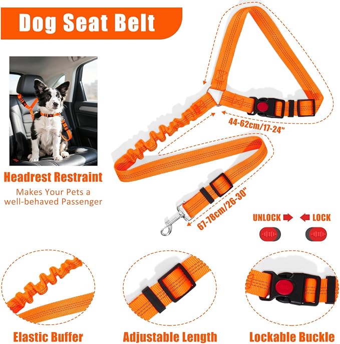No Pull Dog Harness Adjustable Collar & Leash Set - Dog Halter Harnesses Collapsible Bowls & Poop Bag Dispenser Muzzle ID Tags Toys Fits Small Medium Large Dogs (Orange-M) - Image 6