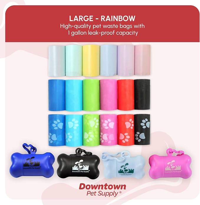 Downtown Pet Supply Scented Poop Bags for Dogs with Dispenser, 180 Count - Leak-Proof Dog Waste Bags and Bone-Shaped Dog Poop Bags Holder for Leash - Lavender Scented, 12.5" x 8.5" - Image 8