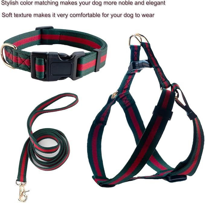 Premium Stylish Dog Collar Harness & Leash Set, Soft Comfort Adjustable Chest Pet Harness, Luxury Gift for Large Dogs - Image 4