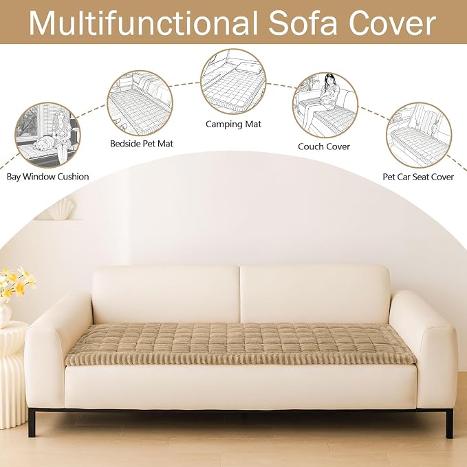 hyha Couch Cover for Dogs, Washable Non Slip Plush Flannel Sofa Protector | Thick Flannel, Anti-Slip Backing, Pet Hair & Scratch Protection, Fits Sofa & Loveseat (27.6" x 88") - Image 3