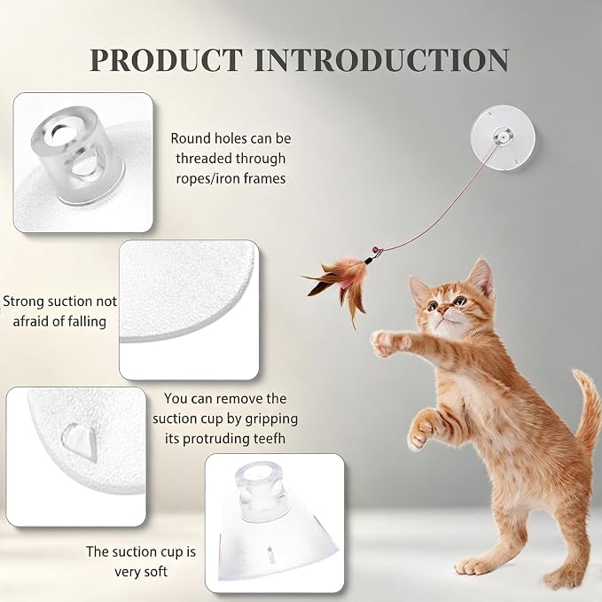 Cat Window Perch Suction Cup Replacement Accessories Clear Strong Suction Cup with Stainless Steel Screw Nuts, Set of 4 (Clear) - Image 3