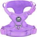 PoyPet No Pull Dog Harness, Reflective Vest with 2 Leash Clips & Handle | Lockable Neck Release Buckle, No Choke, Adjustable, Soft Padded, for Walking Training, Light Purple Matching Trim, Small by PoyPet