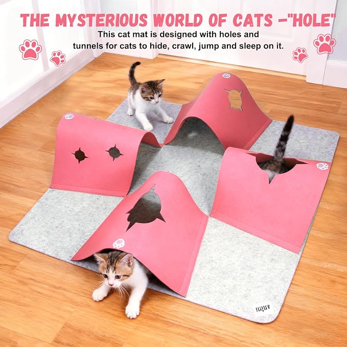 4-Way Cat Tunnels for Indoor Cats, Interactive Toys with Plush Ball | 35.4" Multi-Entrance Cat Play Tunnel with Hideaway Space, Provides Enrichment, Exercise, Exploration & Interactive Play - Image 7