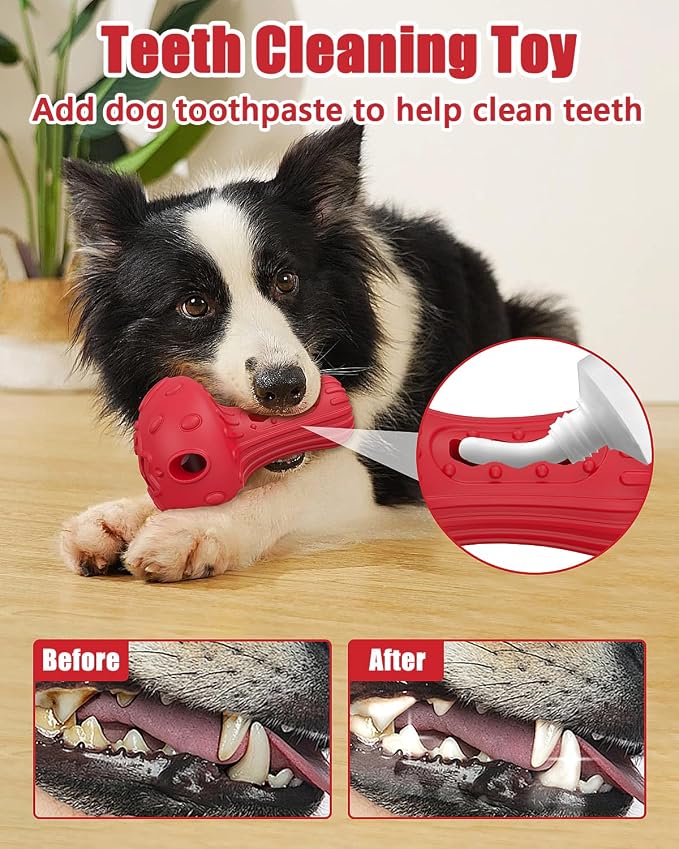 Dog Chew Toys for Aggressive Chewers, Rubber Treat Dispensing Stimulation Toy to Keep Them Busy, Durable Interactive Enrichment Puzzle Toy for Medium Large Breed Dogs - Image 5
