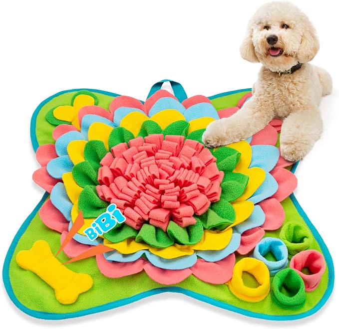 Snuffle Mat for Dogs Pet Treats Feeding Mat for Small/Medium Breed Dogs Non-Slip/Portable/Durable Interactive Dog Puzzle Toys Encourages Natural Foraging Skills (Pink) by Meilzer