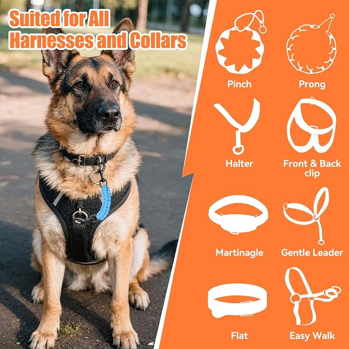 Dog Collar Safety Clip, Collar Companion, Handmade Backup Safety Strap, Double-Ended Clip Leash Connector, Suitable for Dog Harnesses, Prong, Pinch Collars (Sky Blue, 1 Pack) - Image 6