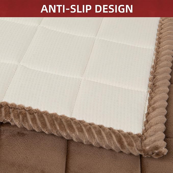 Couch Cover for Dogs Washable Pet Bed Fuzzy Pet Couch Covers Nonslip Couch Slipcover for Dogs, Kids, Pets Friendly Sofa Cover Loveseat Covers (Brown, 21''x51''/Rectangular) - Image 5