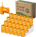 Citrus Scented Dog Poop Bags - 24 Rolls 360 counts Leak Proof | Extra Large 13x9 Inch Orange Dog poop bags rolls with Dispensers, Fragrance Bags for Dogs Walking and Cat Litter by Petrhythm