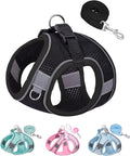 SOLMOONY Dog Harness for Small Medium Dogs No Pull, Puppy and Leash Set, Dogs, Step in Harness, mesh Harness. (Black, XXS) JJSS032 by SOLMOONY