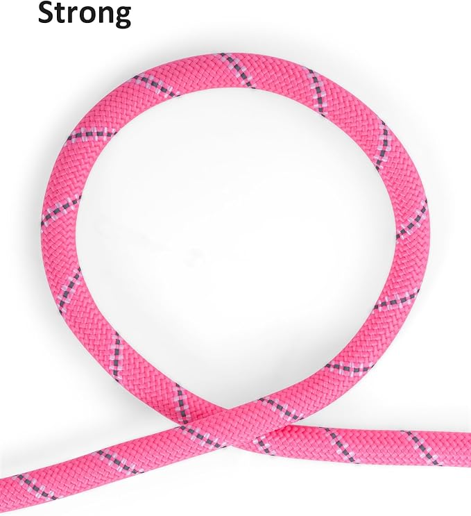 Long Dog Leash for Training, 16FT/30FT/50FT/100FT, Reflective, Heavy Duty for Large/Medium/Small Dogs, Pink - Image 4