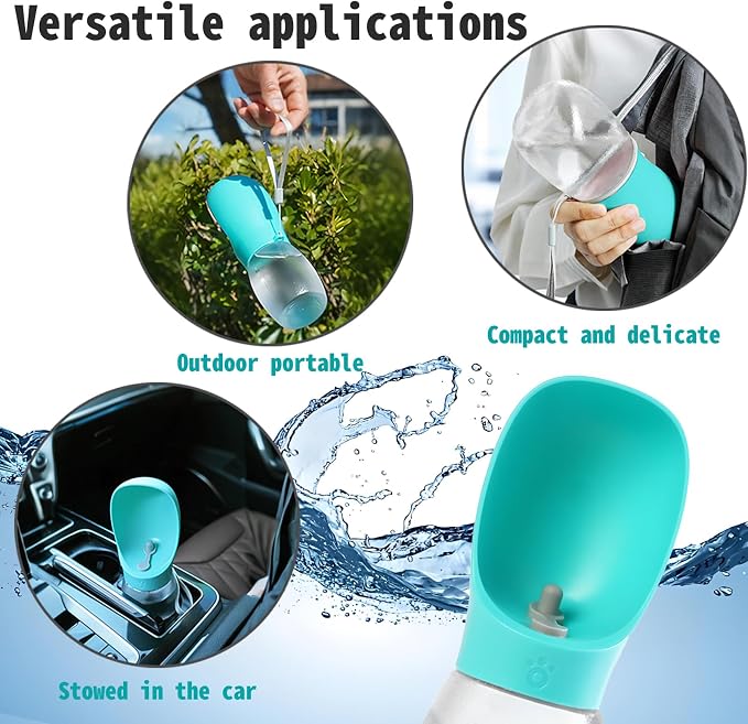 Kalimdor Dog Water Bottle,Leak Proof Portable Puppy Water Dispenser with Drinking Feeder, Dog Walking Accessories for Pets Outdoor Walking, Hiking, Travel, Food Grade Plastic - Image 3