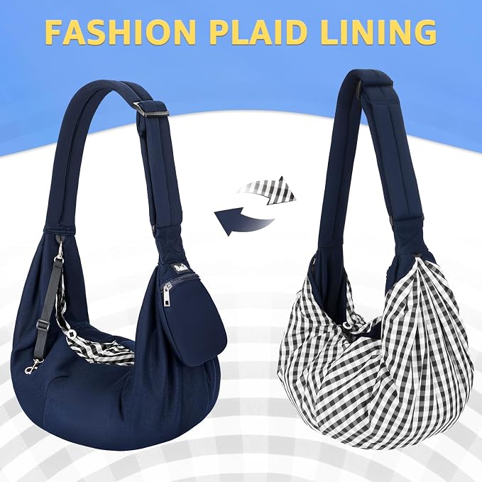 SlowTon Dog Carrier Sling - Thick Padded Shoulder Strap Adjustable, DBL, S | Dog Carriers for Small Dogs, Puppy Carrier Purse for Pet Cat with Front Zipper Pocket Safety Belt Machine Washable - Image 8