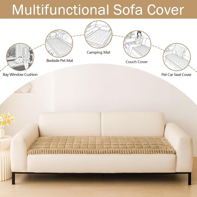 hyha Couch Cover for Dogs, Washable Non Slip Plush Flannel Sofa Protector | Thick Flannel, Anti-Slip Backing, Pet Hair & Scratch Protection, Fits Sofa & Loveseat (2 Pack 20" x 24") - Image 3
