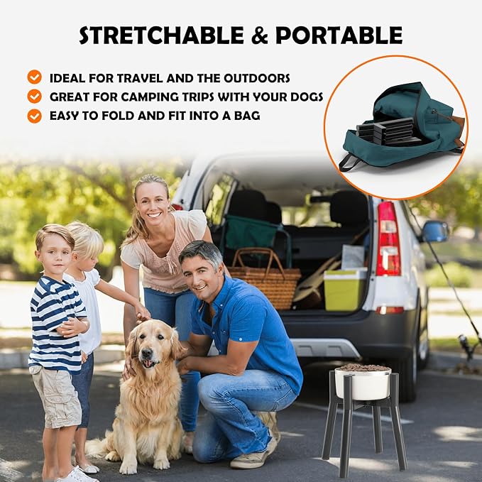 Elevated Dog Bowl Stand for Large Dogs, Adjustable Width 7-10.6, 11" Tall Dog Food Water Stand, Bowl Not Included - Image 6