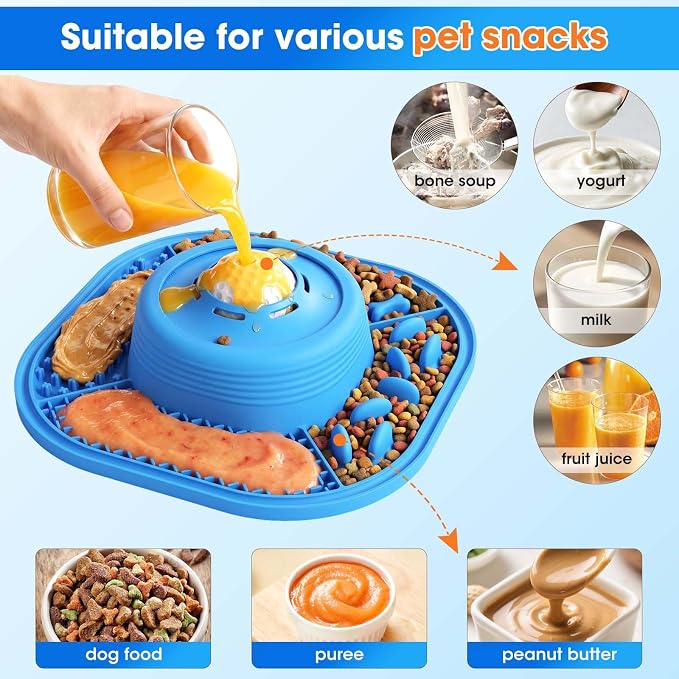 3-in-1 Dog Slow Feeder Bowl, 10in Large Non-Slip Slow Feed Dog Bowl with Removable Design, Food-Grade Silicone Puzzle Slow Feeder for Dogs & Cats, Helps Prevent Bloating and Indigestion（10 Inch） - Image 4