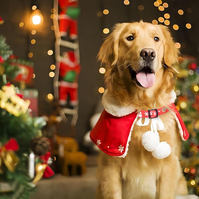 Christmas Dog Collar with Buckle Adjustable Safety Nylon Collars for Small Medium Large Dogs, Cute Stylish Girl Boy Christmas Dog Collar (Christma Red,L) - Image 6