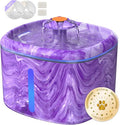 Cat Water Fountain Purple: Automatic Flower Pet Water Fountain for Cats Indoor-84oz/2.5L, Cute Cat Fountain for Drinking, LED Blue Light, Upgraded Ultra Quiet Pump (Purple) by Ksuefao