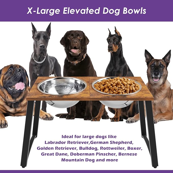 Elevated Dog Bowls for X-Large Dogs with Spill Proof Mat 2 X-Large 3000ML(13CUPS) Stainless Steel Dog Bowls, 16.5" Tall Raised Dog Bowl Stand,Dog Food & Water Bowls for Large, Extra Large Dogs - Image 2