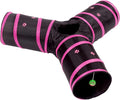 Cat Tunnel - Collapsible 3 Way Play Toy - Interactive Tube Toys for Rabbits, Kittens, and Dogs - Black/Pink by Unknown