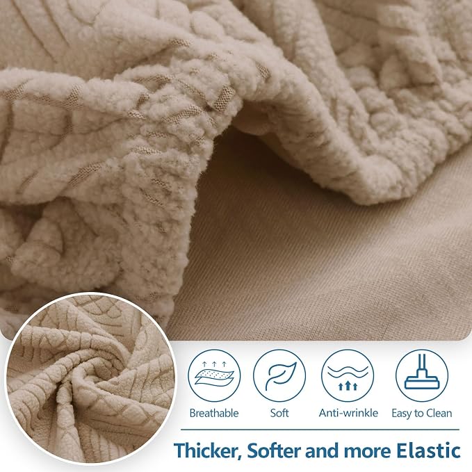 hyha Individual Couch Cushion Covers, Sofa Seat Cushion Covers Washable | Stretch Dog Couch Cover, Elastic Bottom, Anti-Slip Protector, Ideal For Pets & Kids, Durable Sofa Slipcover, Back Cover L - Image 3