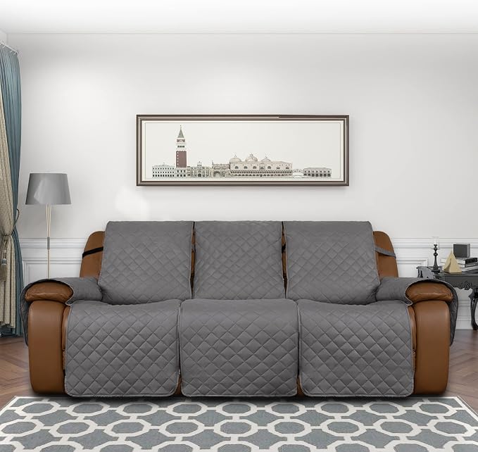 Easy-Going Reversible Couch Cover for 3 Seat Oversized Recliner, Gray/Gray | Sofa Slipcover For Dogs, Sofa Cover For Oversized Recliner, Furniture Protector Mat, Pet Friendly - Image 2