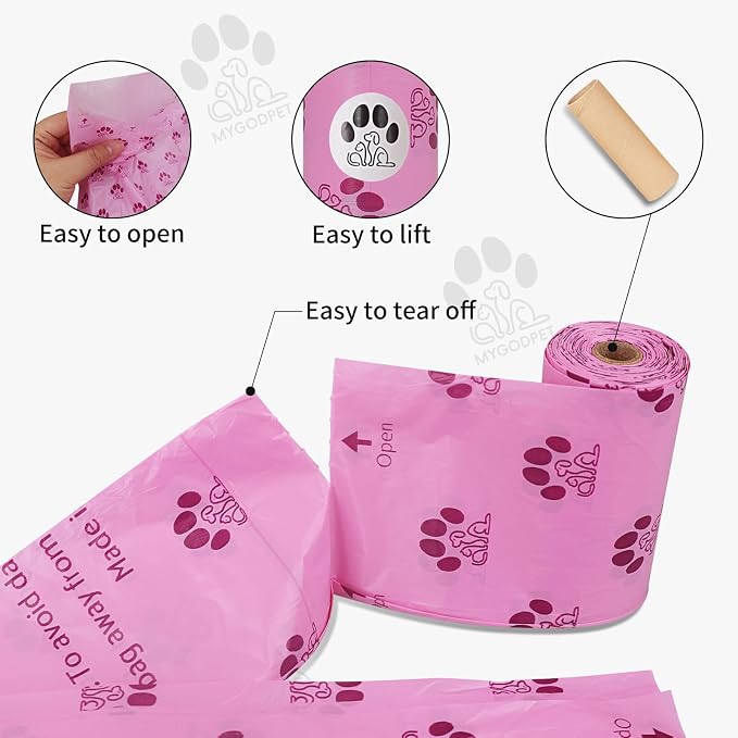 Dog Poop Bags Rolls with Dispenser 150 Count Biodegradable Bags for Dog and Cat Lavender Scented Waste Bag Leak Proof Doggie Poop Bag Doggy Trash Bag Purple - Image 4
