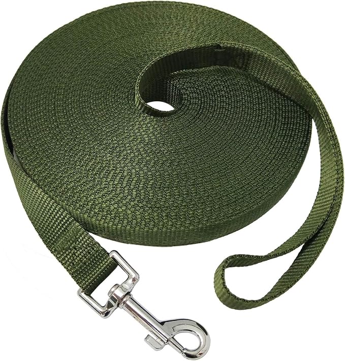Nylon Training Dog Leash for Small Medium Large Dogs, 15ft 20ft 30ft 50ft 100ft Long Leash Dog/Puppy Lead for Obedience Recall Training, Camping by MANDAO
