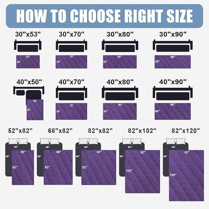 Smiry Waterproof Reversible Pet Couch Covers for Dogs | Pet Friendly, Soft Fabric, Washable Sofa Furniture Protector for Dogs Cat Kids, Checkered (52"x82", Purple/Purple) - Image 6